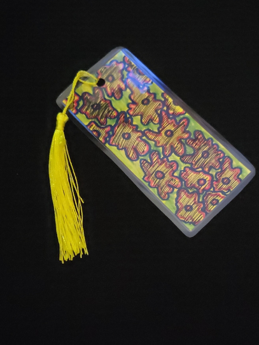 Yellow Tassel Floral Bookmark